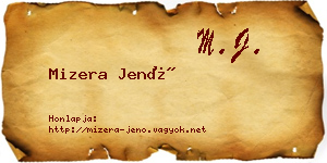 Mizera Jenő névjegykártya